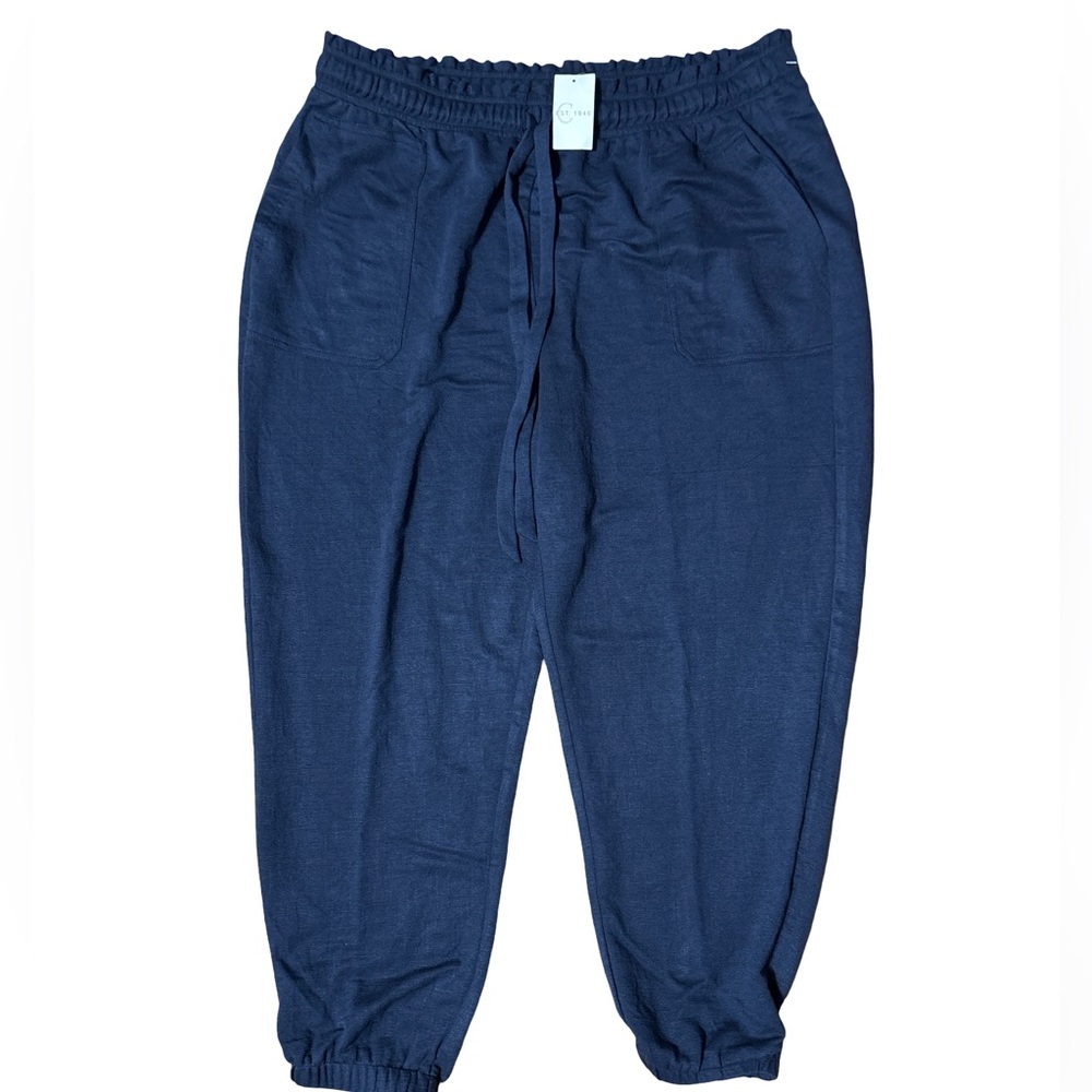 Cato Navy Knit Drawstring Jogger Pants